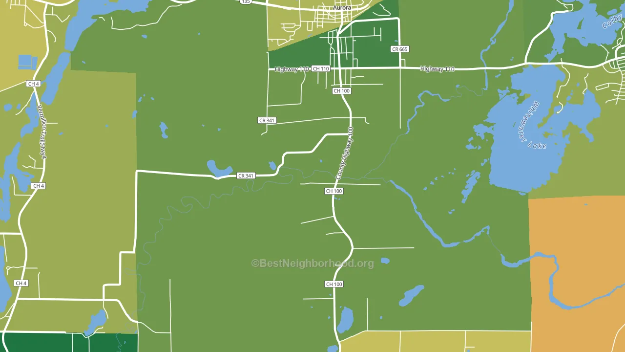 55705, MN block-group voter-turnout map