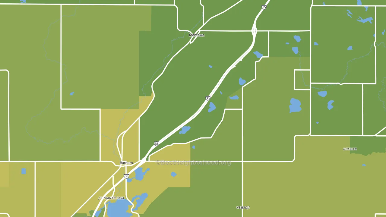 55707, MN block-group voter-turnout map