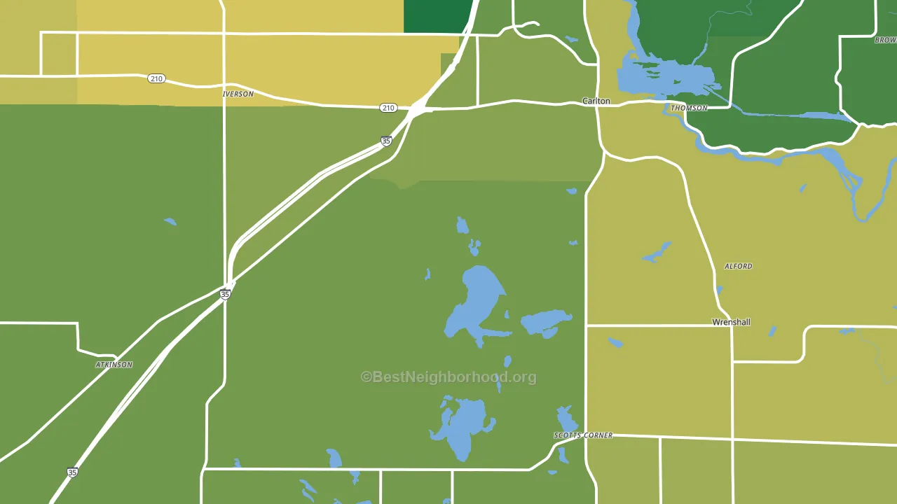 55718, MN block-group voter-turnout map