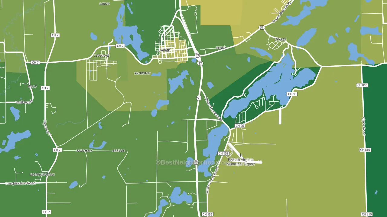 55734, MN block-group voter-turnout map