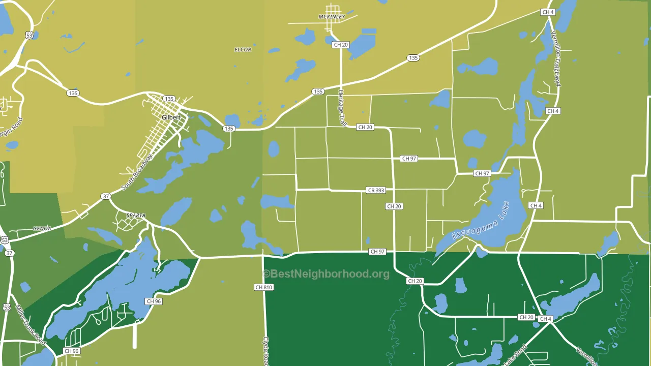 55741, MN block-group voter-turnout map