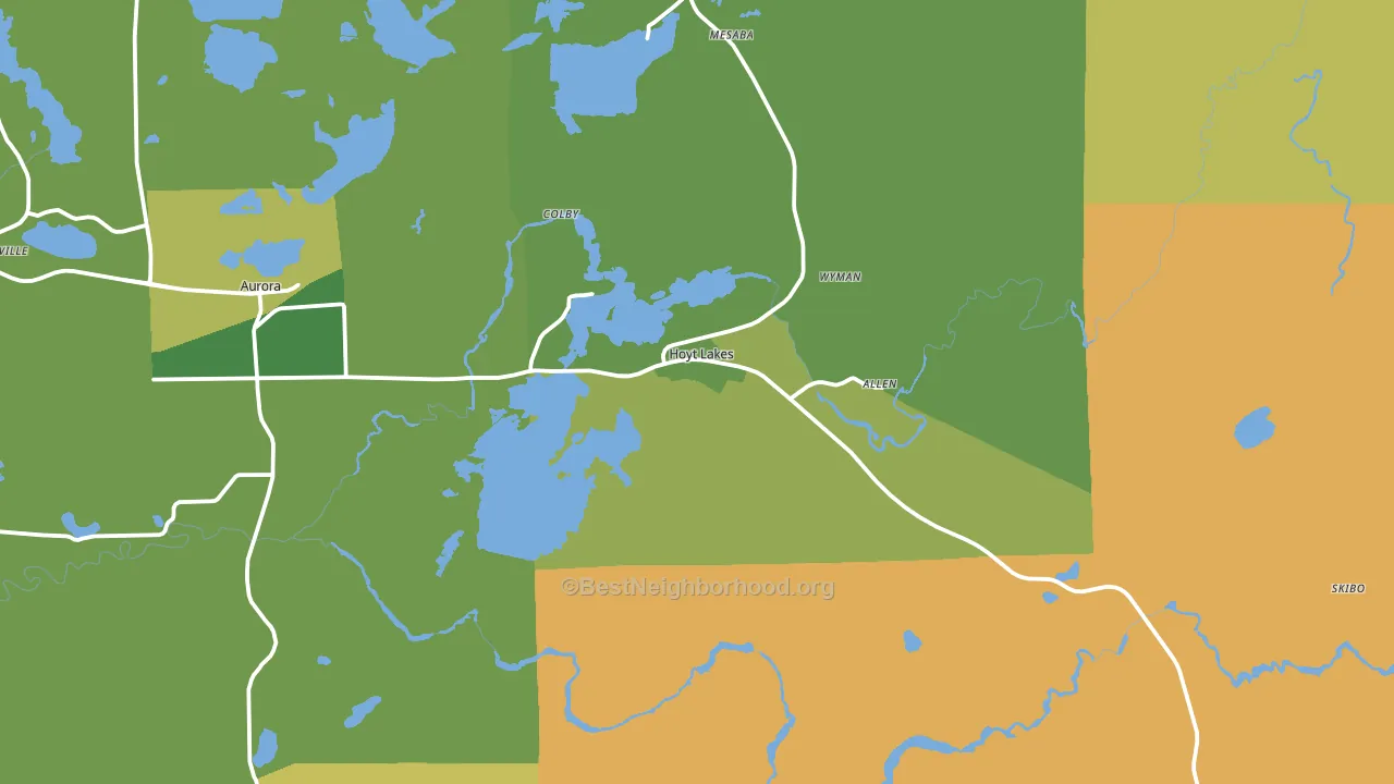 55750, MN block-group voter-turnout map