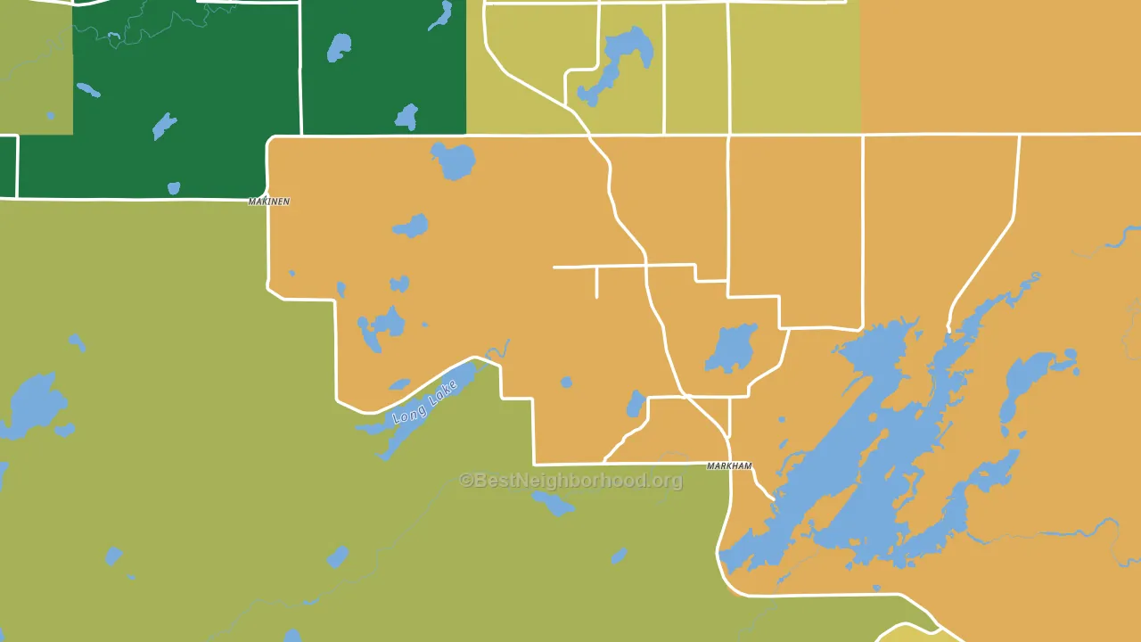 55763, MN block-group voter-turnout map