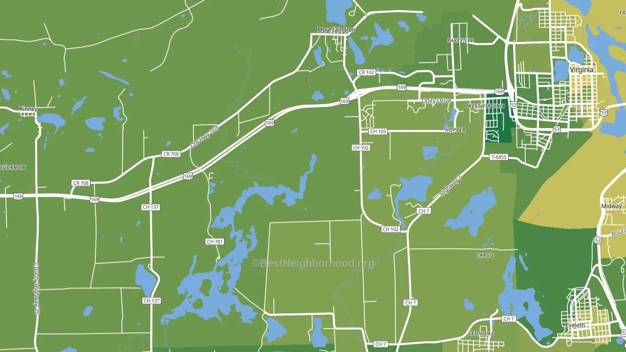 55768, MN block-group voter-turnout map