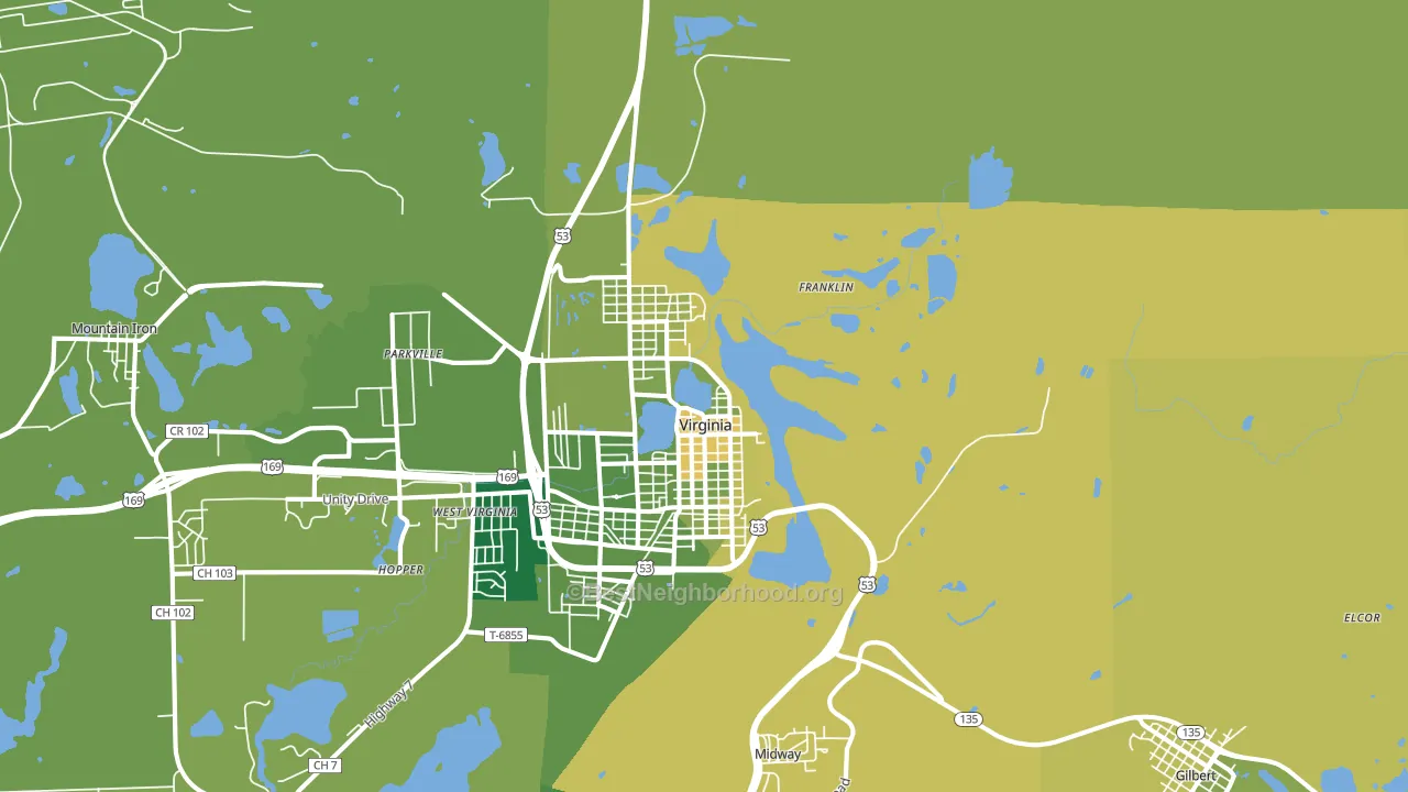 55792, MN block-group voter-turnout map