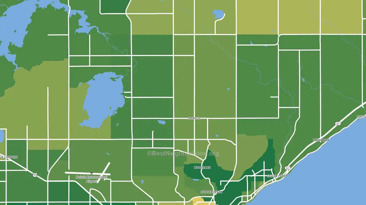 55803, MN block-group voter-turnout map