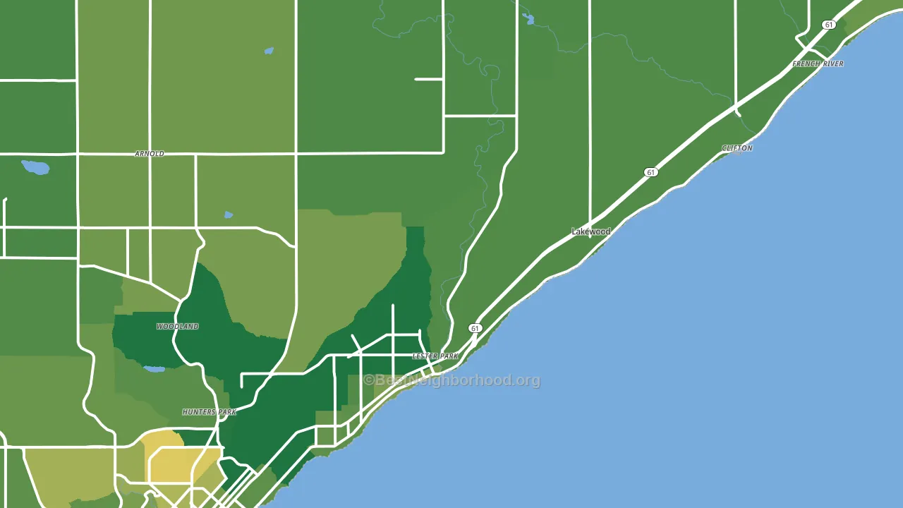 55804, MN block-group voter-turnout map