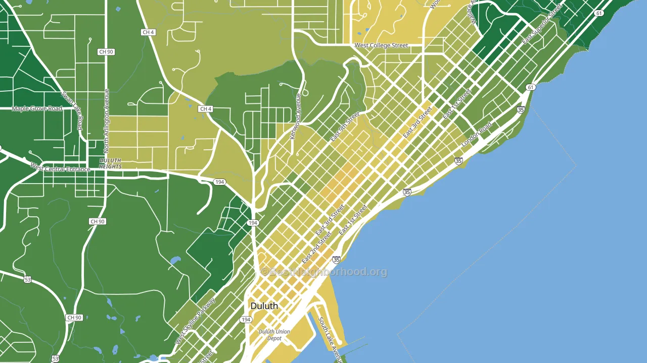 55805, MN block-group voter-turnout map