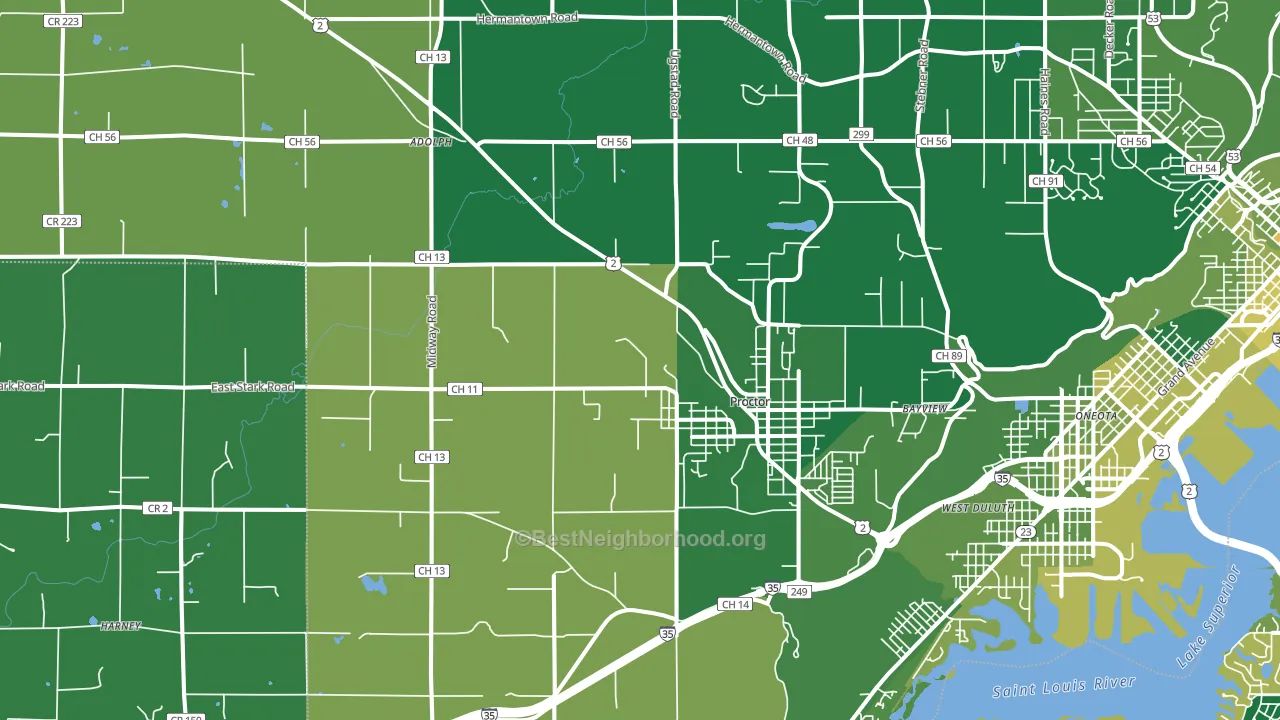 55810, MN block-group voter-turnout map