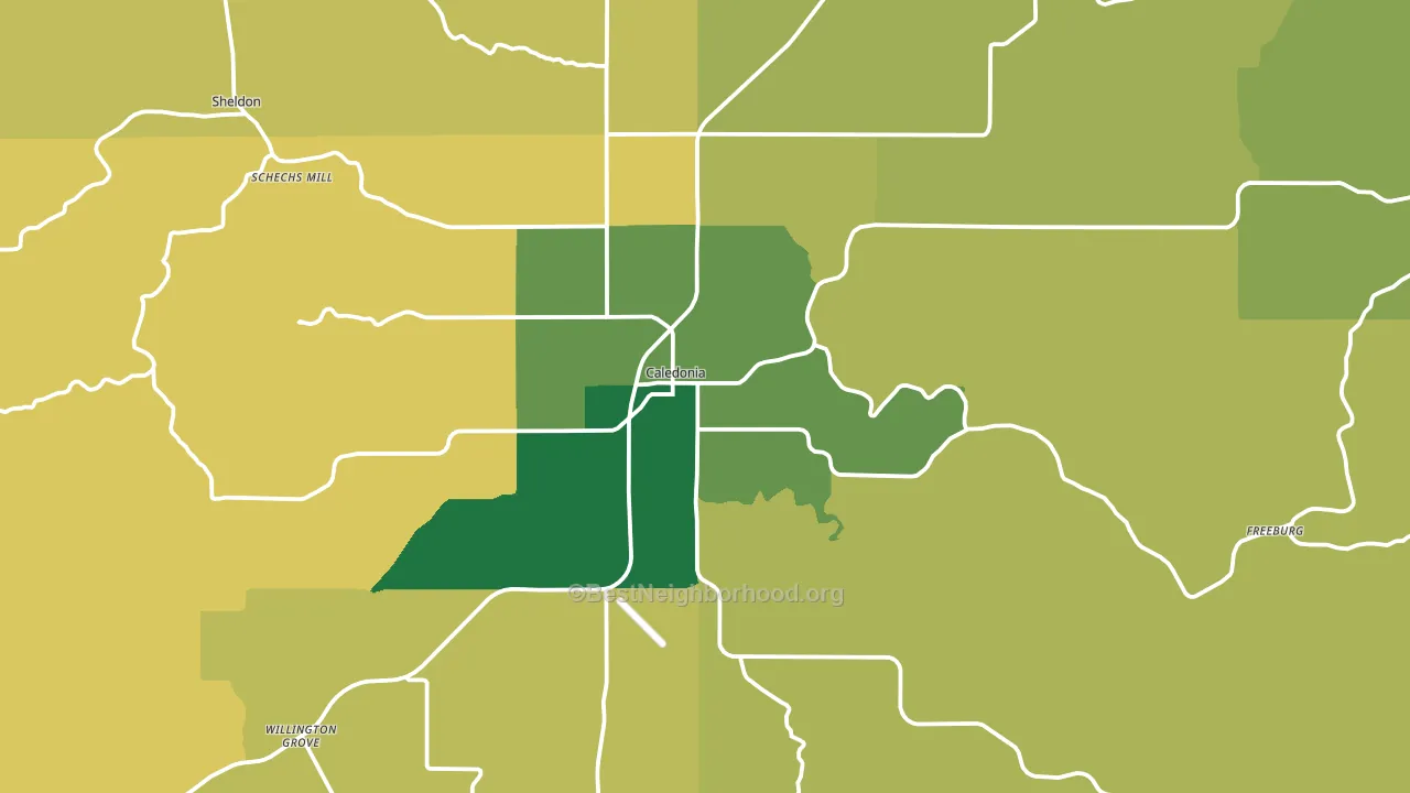 55921, MN block-group voter-turnout map