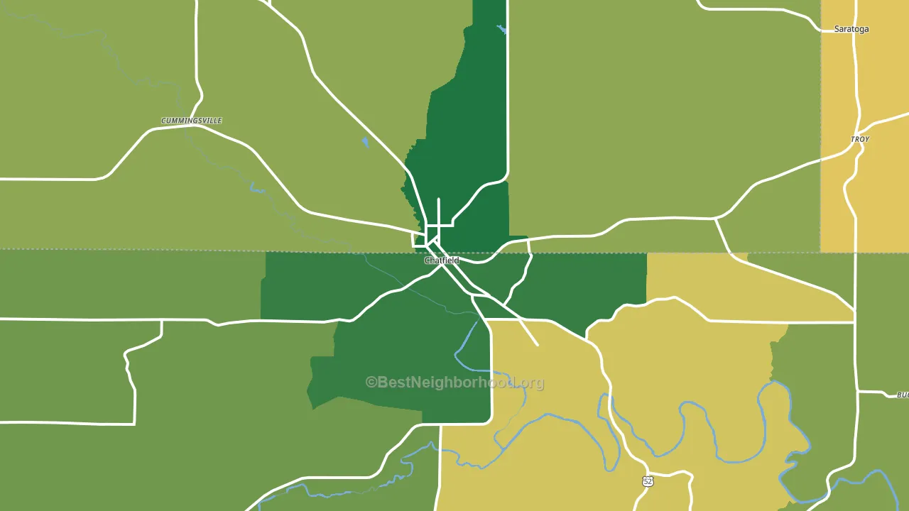 55923, MN block-group voter-turnout map