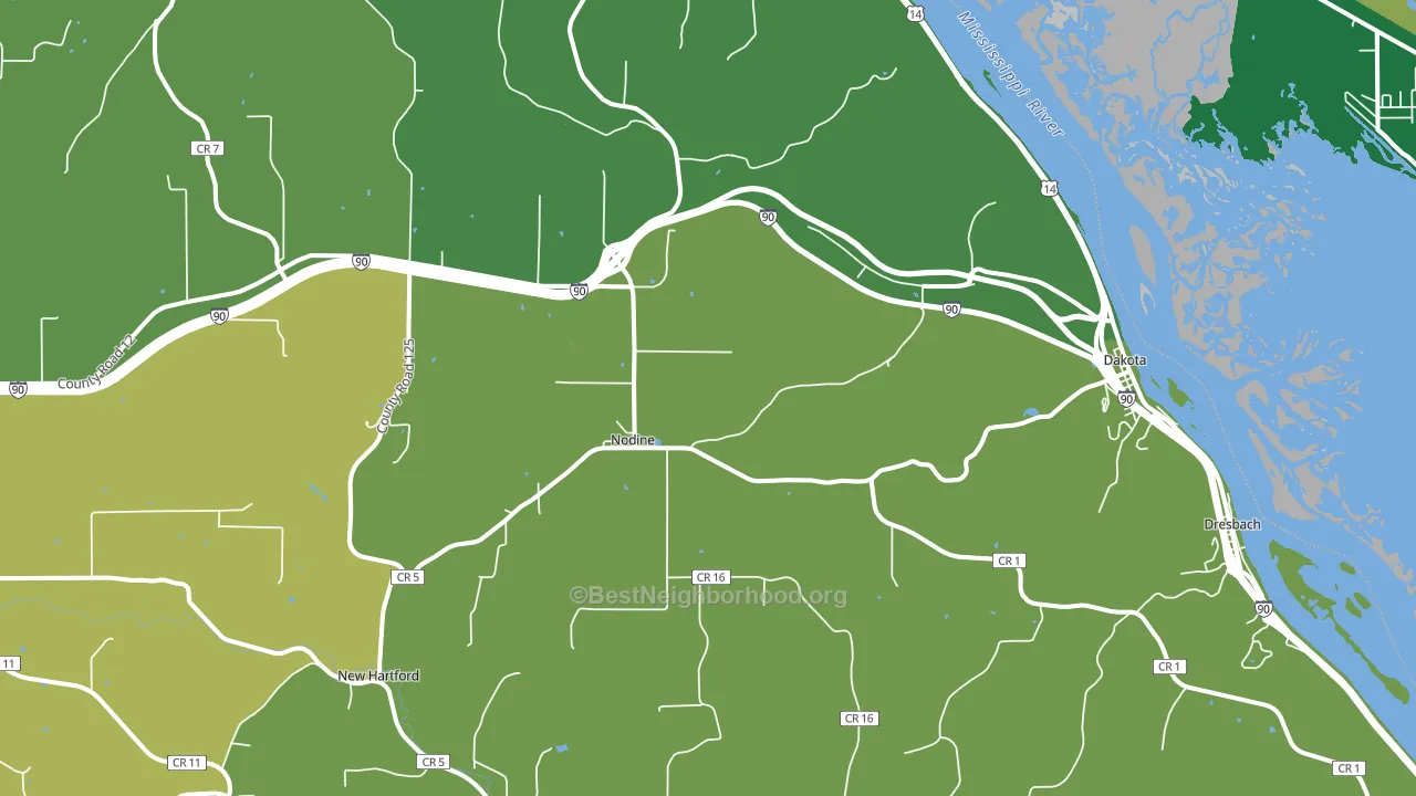 55925, MN block-group voter-turnout map
