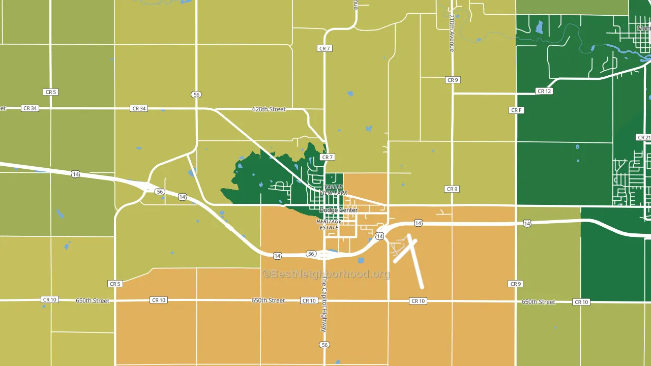 55927, MN block-group voter-turnout map