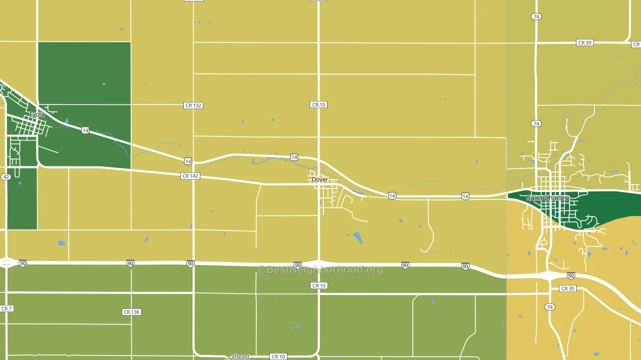 55929, MN block-group voter-turnout map