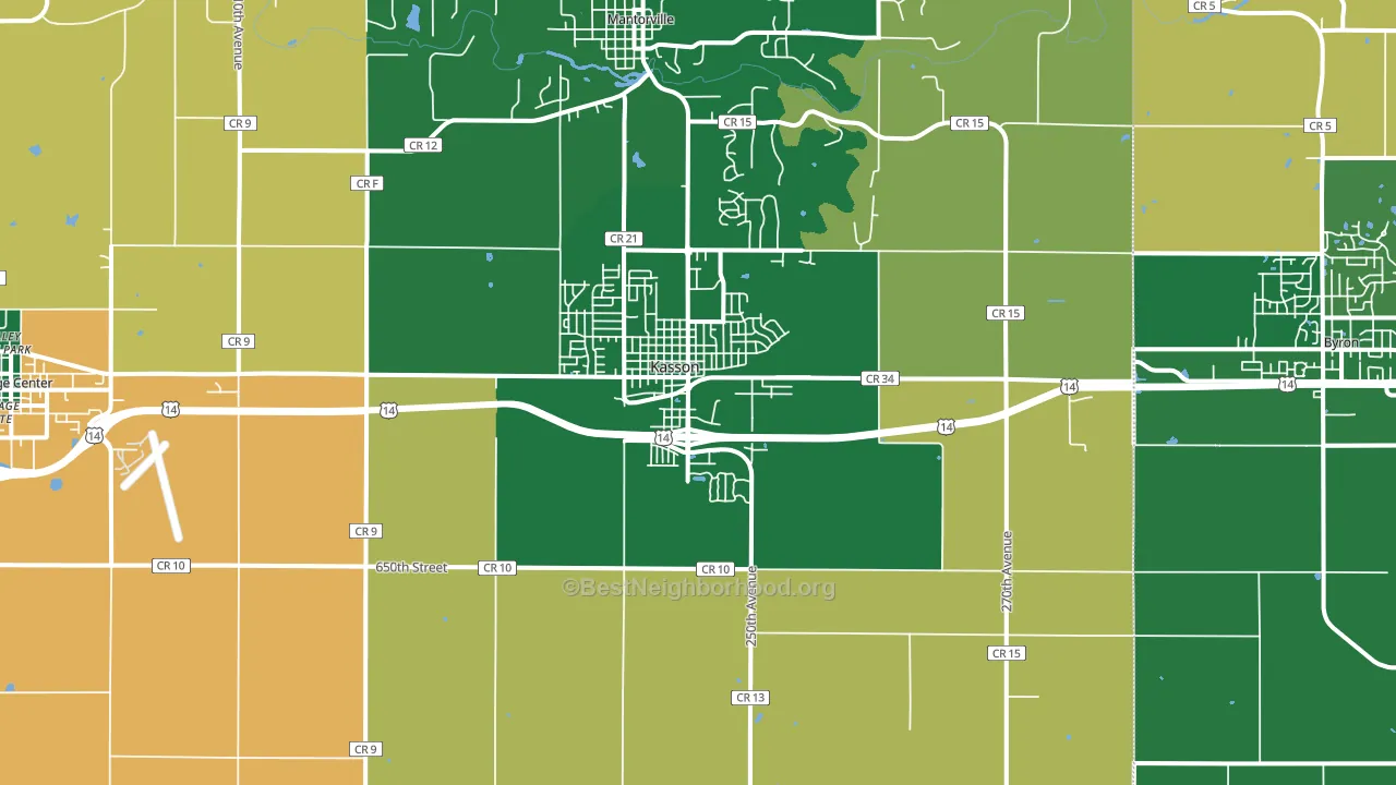55944, MN block-group voter-turnout map