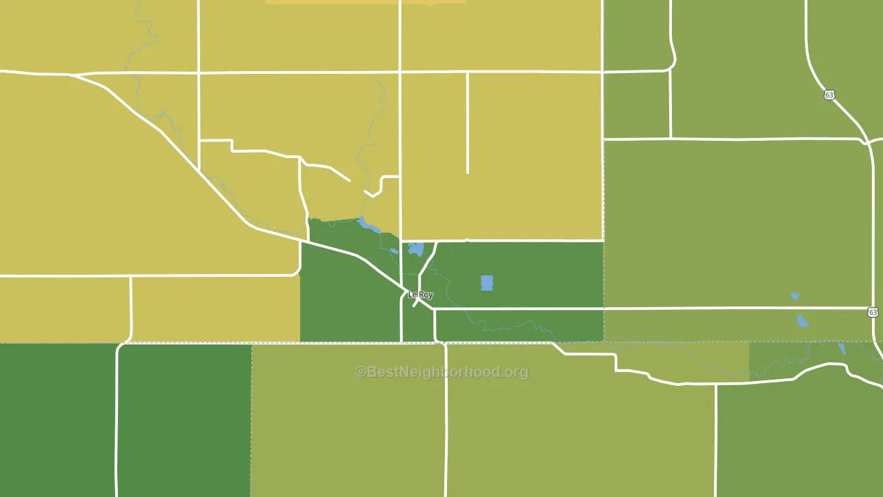 55951, MN block-group voter-turnout map