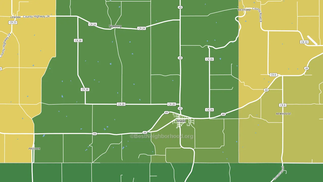 55954, MN block-group voter-turnout map