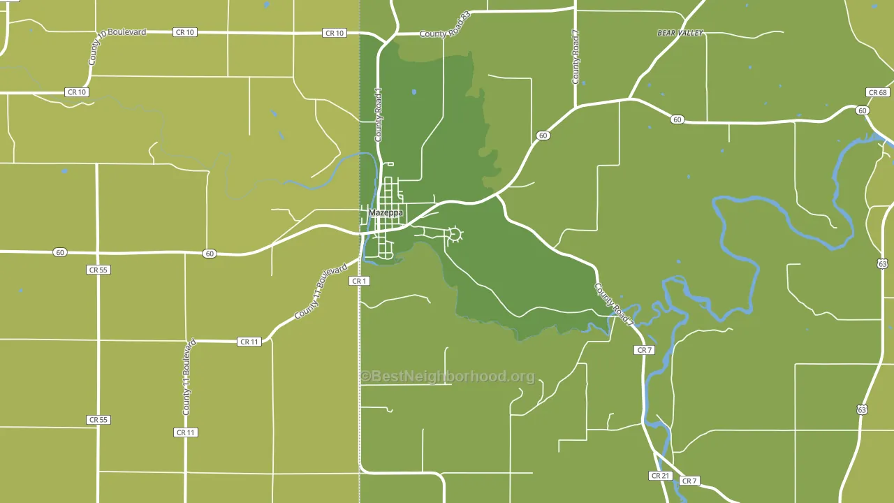 55956, MN block-group voter-turnout map