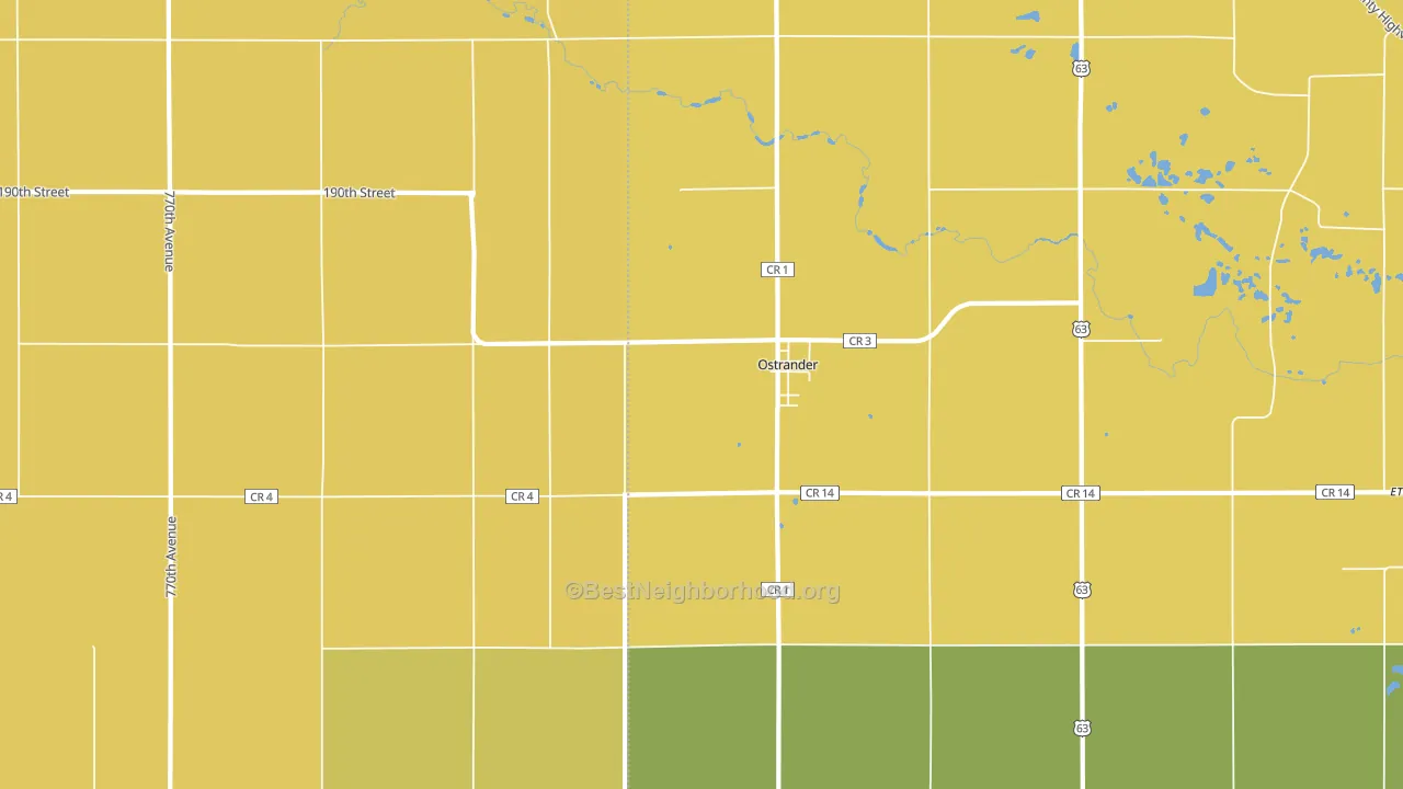 55961, MN block-group voter-turnout map