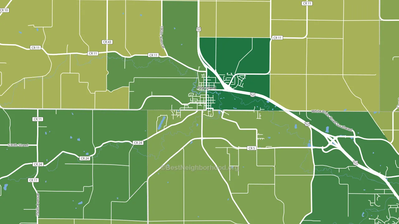 55963, MN block-group voter-turnout map