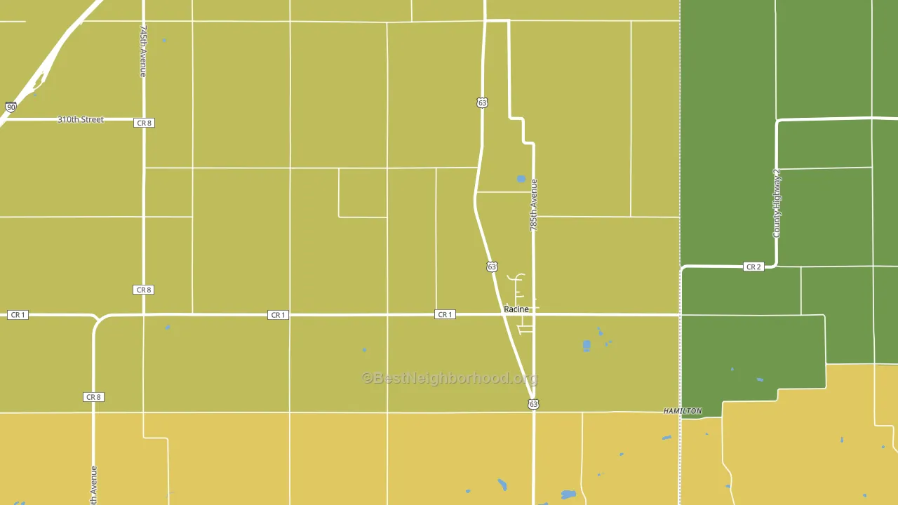 55967, MN block-group voter-turnout map