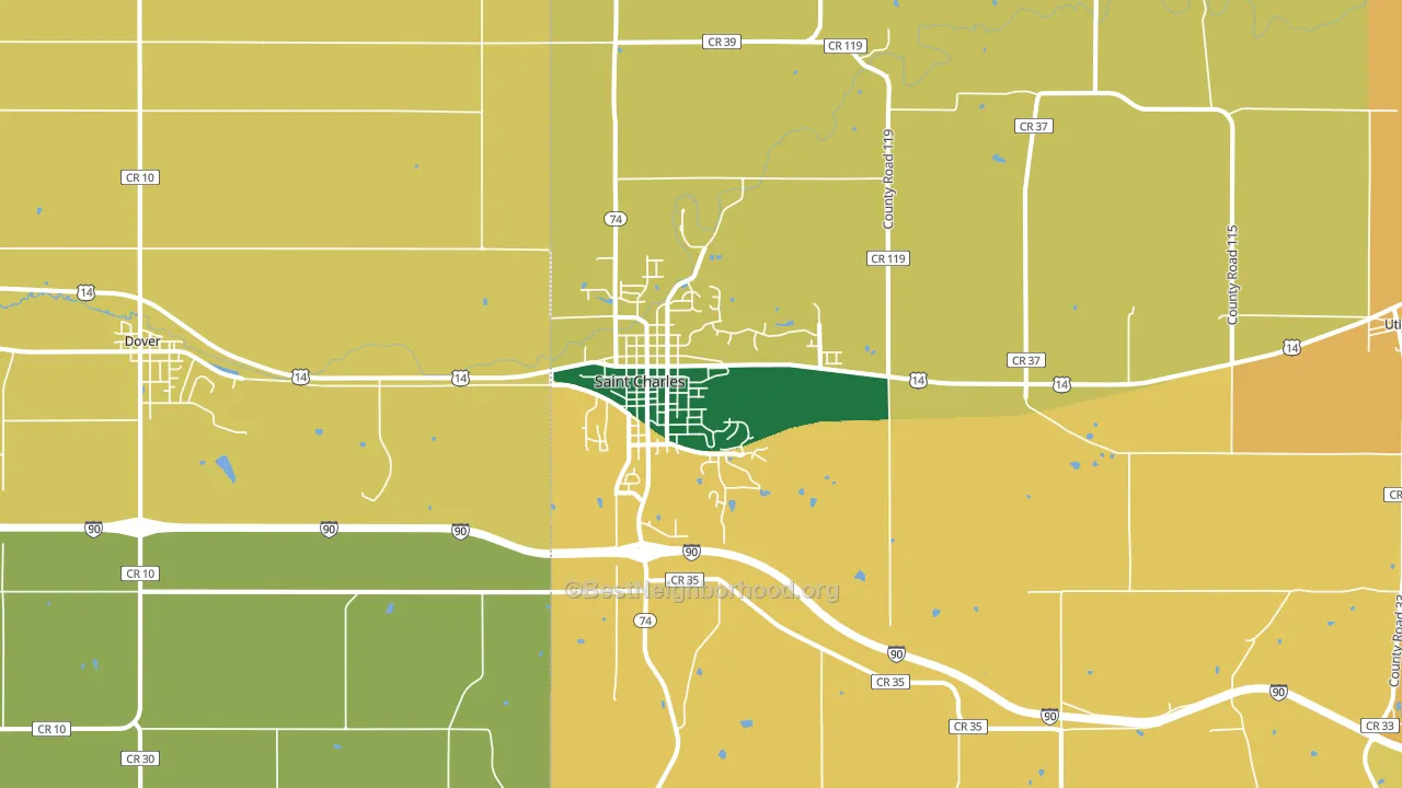 55972, MN block-group voter-turnout map