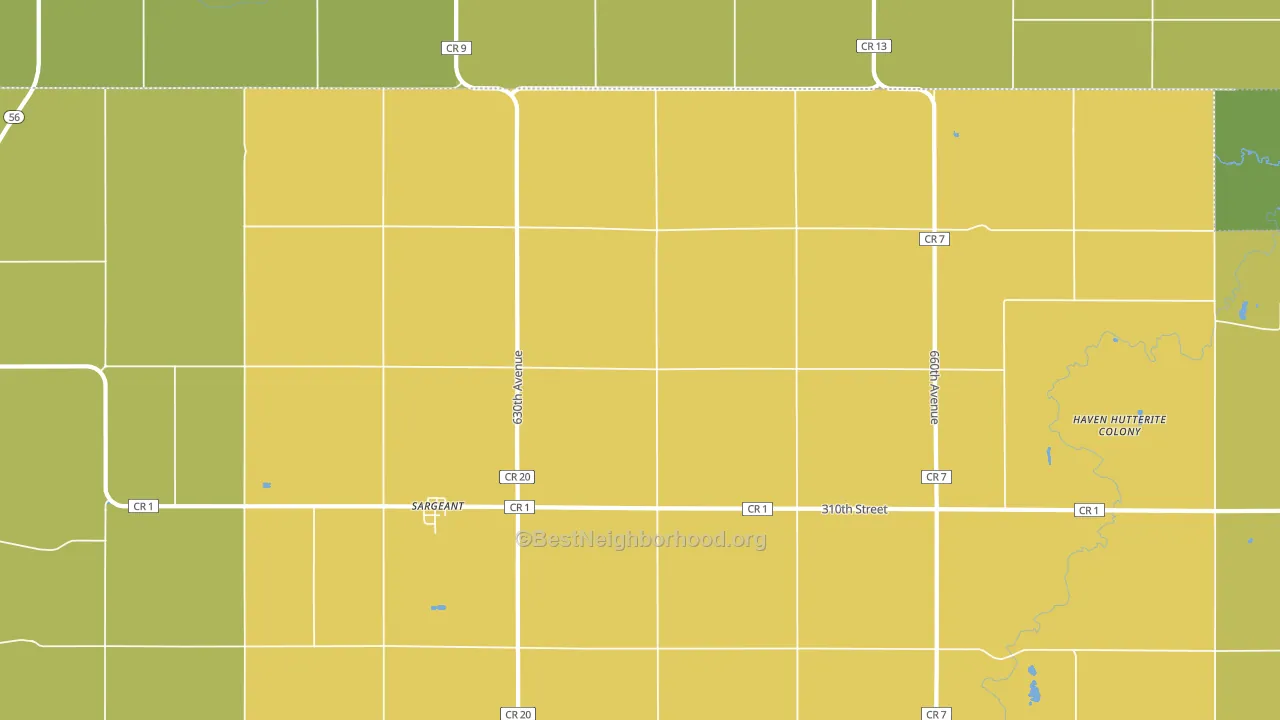 55973, MN block-group voter-turnout map
