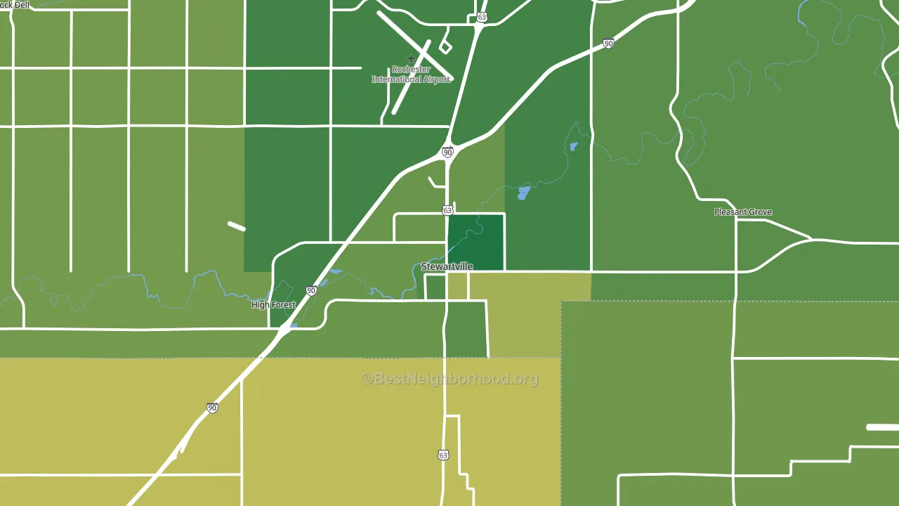 55976, MN block-group voter-turnout map