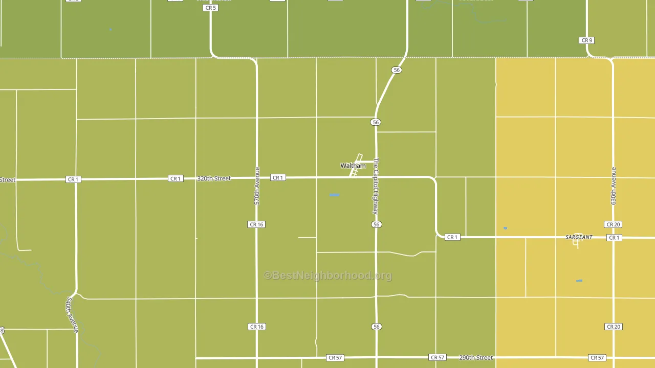 55982, MN block-group voter-turnout map