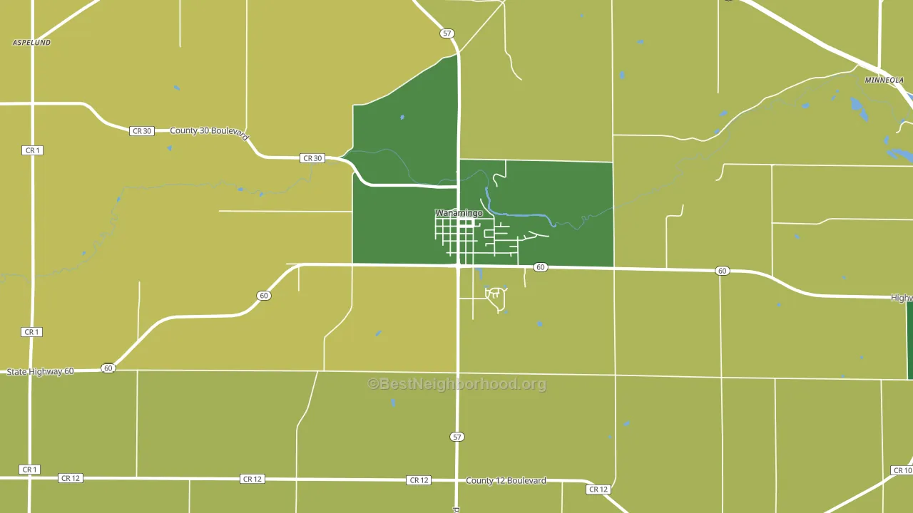 55983, MN block-group voter-turnout map