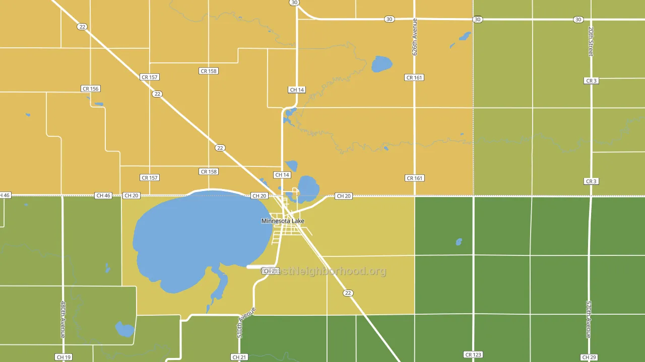 56068, MN block-group voter-turnout map