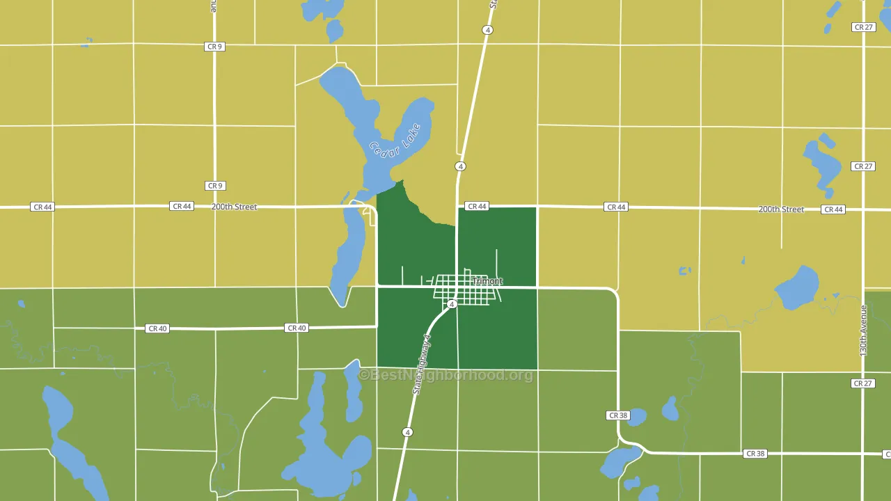 56176, MN block-group voter-turnout map