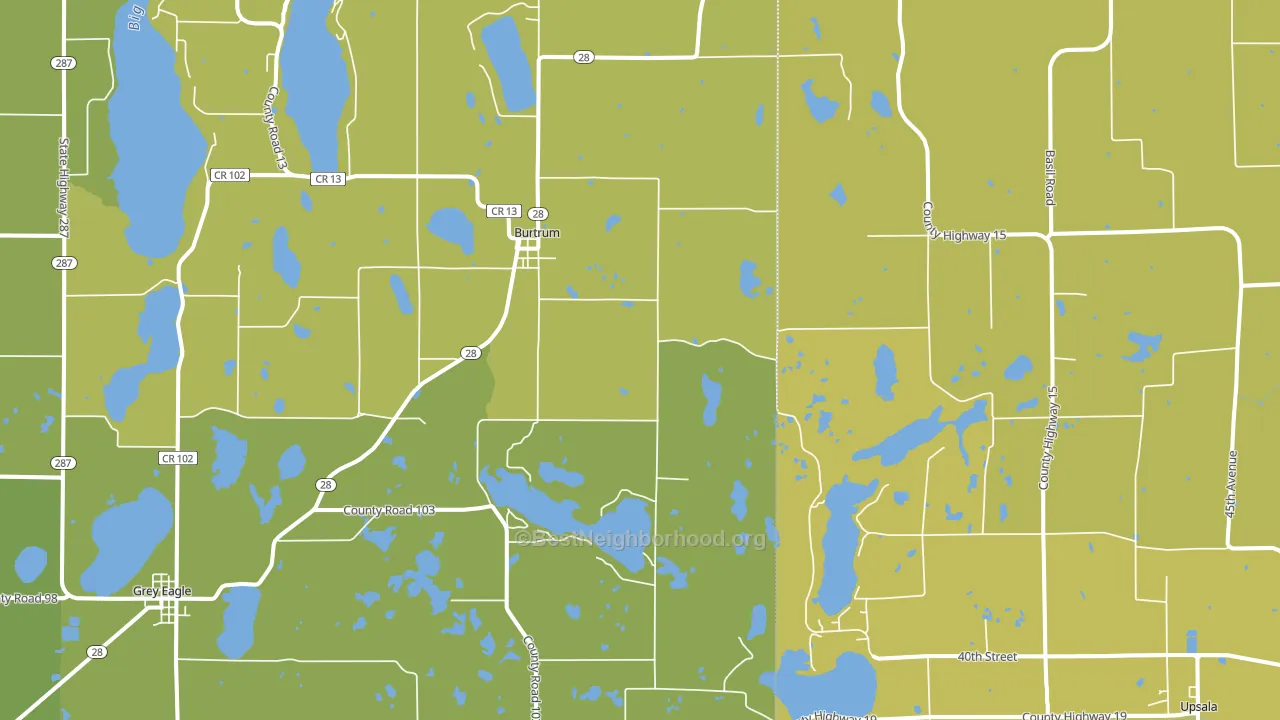 56318, MN block-group voter-turnout map
