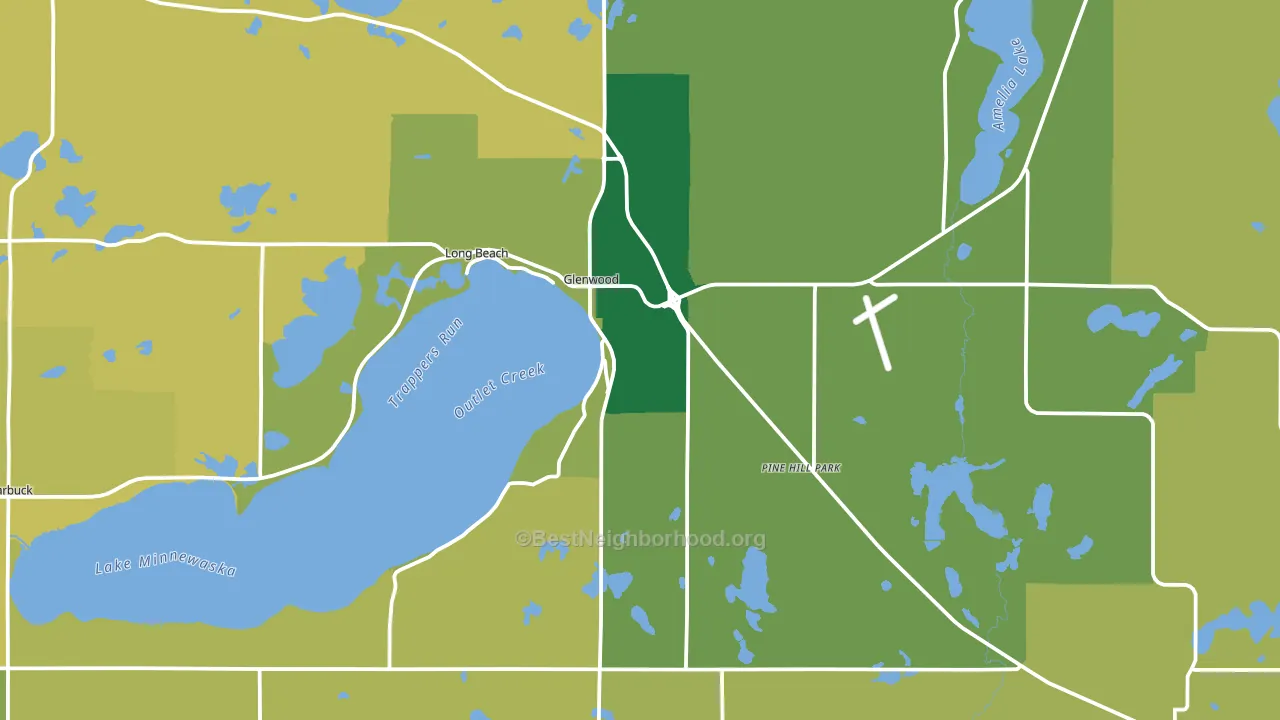 56334, MN block-group voter-turnout map