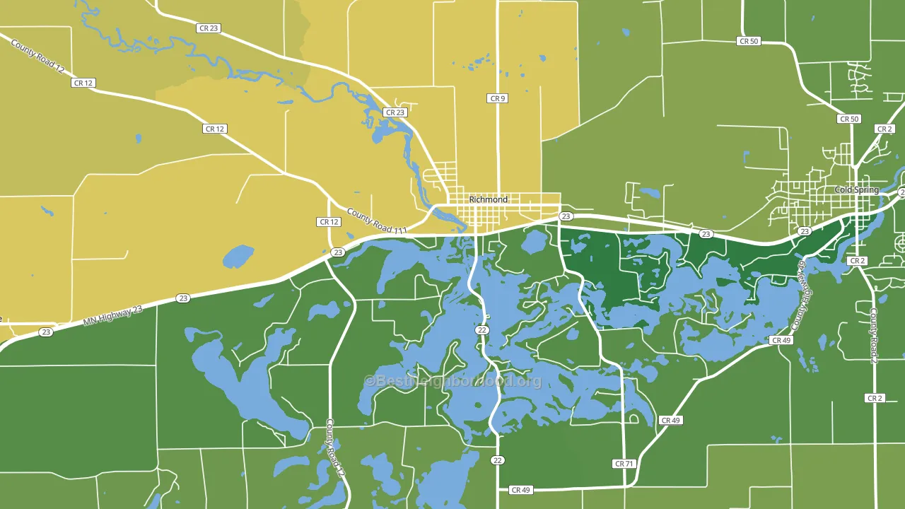 56368, MN block-group voter-turnout map