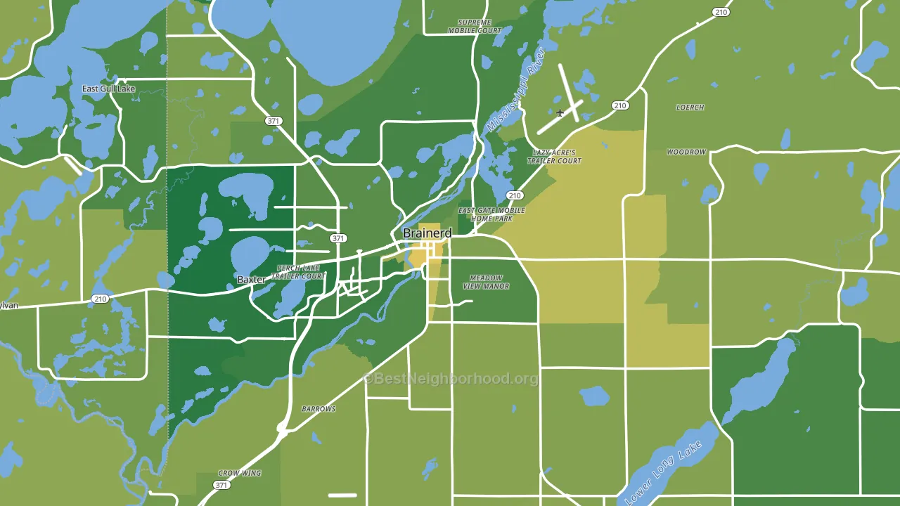 56401, MN block-group voter-turnout map