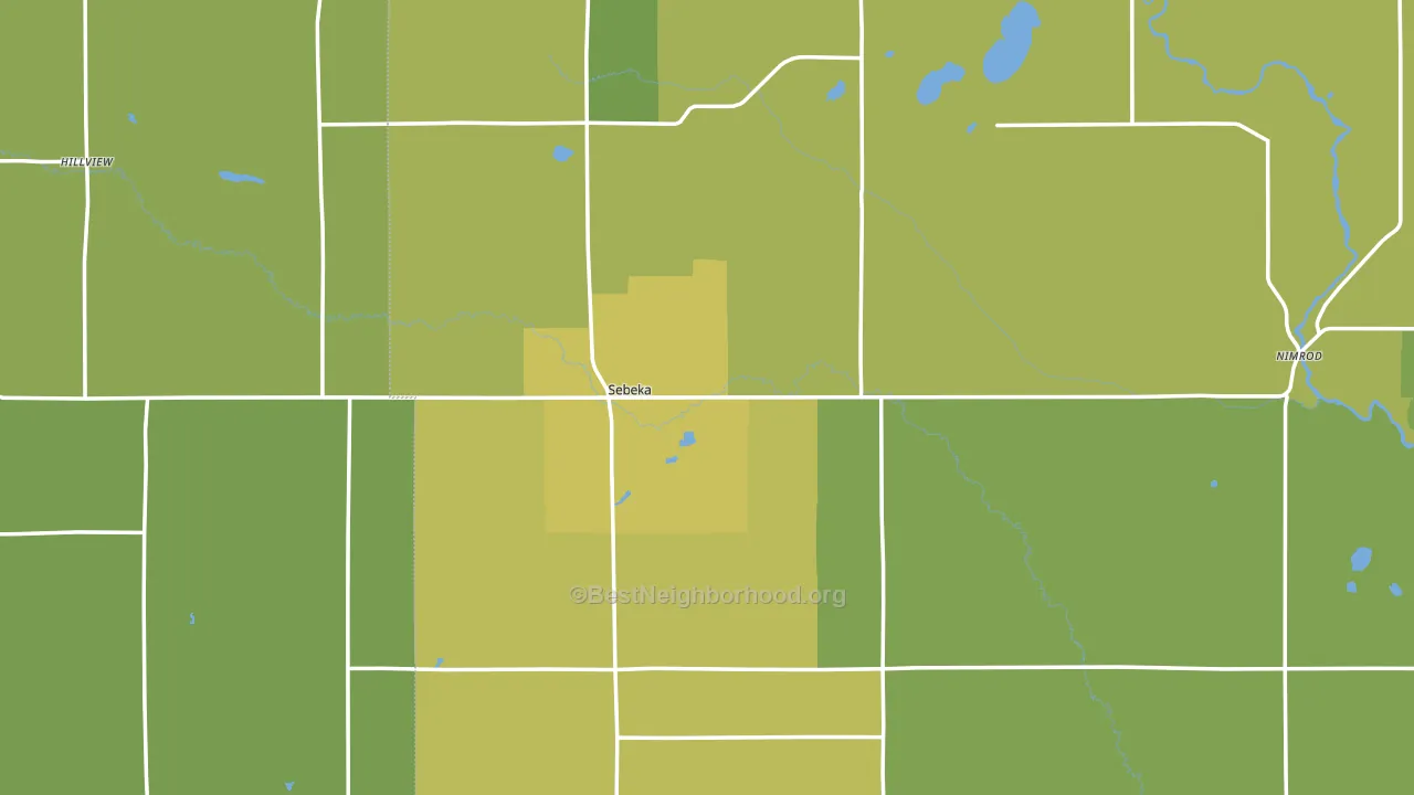 56477, MN block-group voter-turnout map