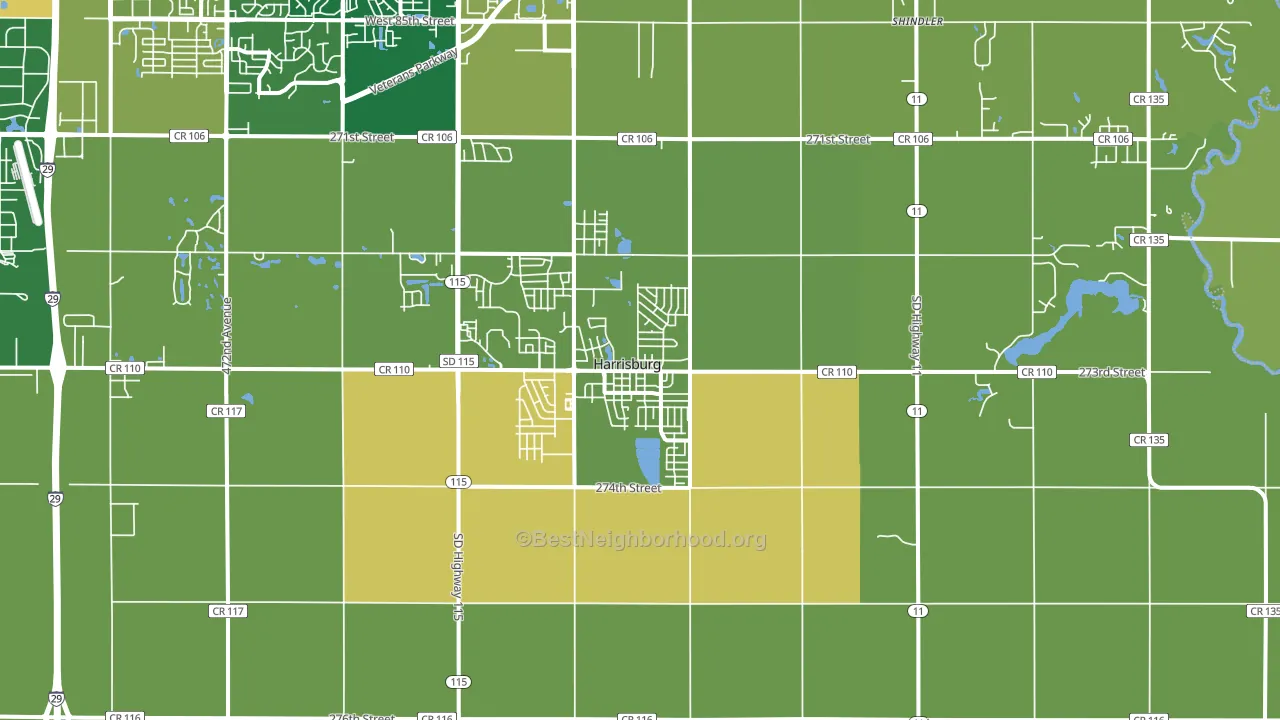 57032, SD block-group voter-turnout map