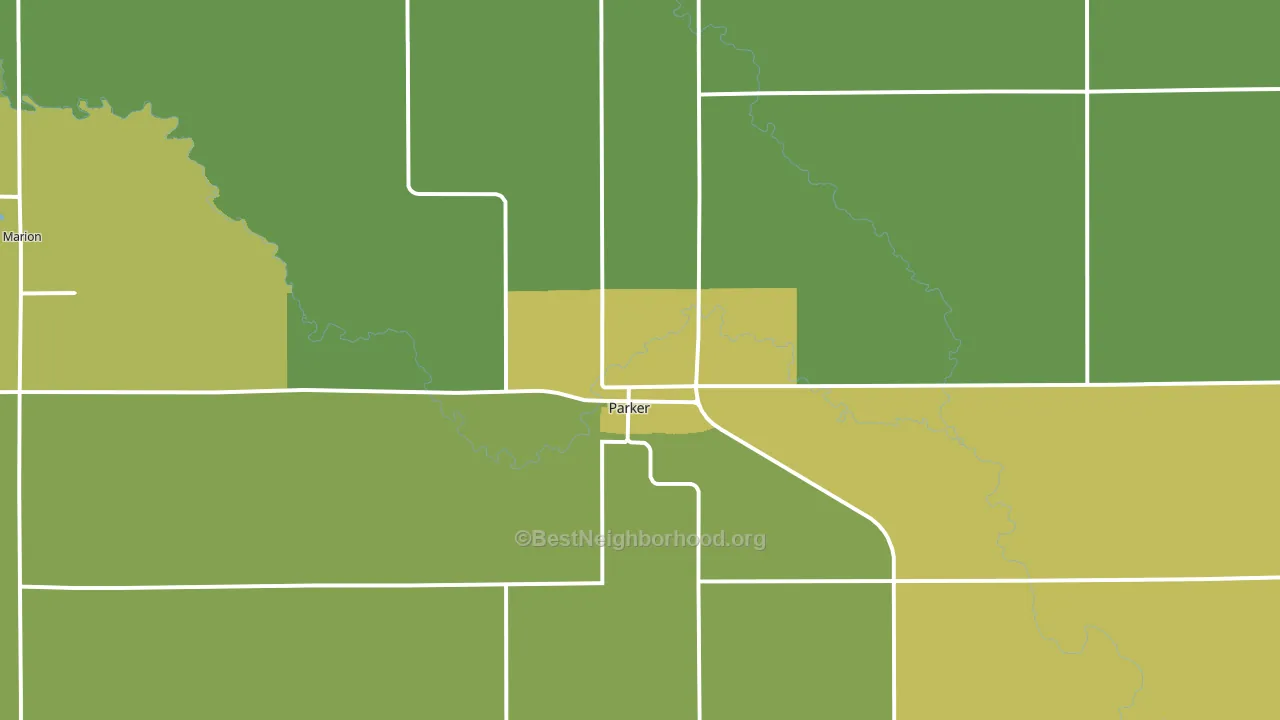 57053, SD block-group voter-turnout map