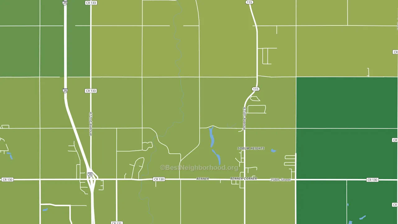 57055, SD block-group voter-turnout map