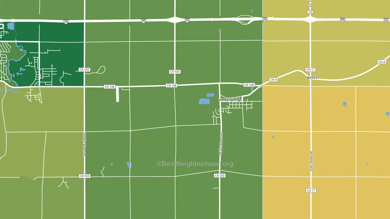 57068, SD block-group voter-turnout map