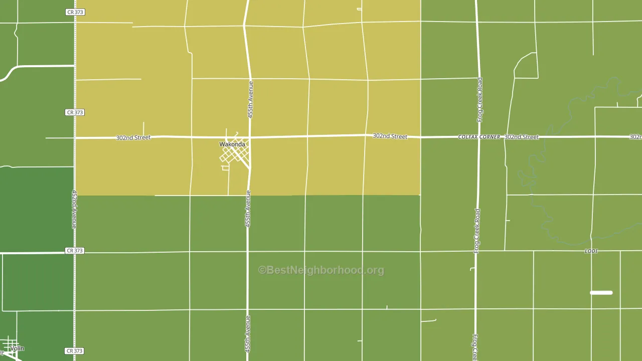 57073, SD block-group voter-turnout map