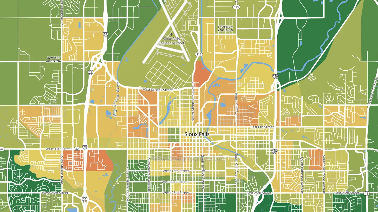 57104, SD block-group voter-turnout map