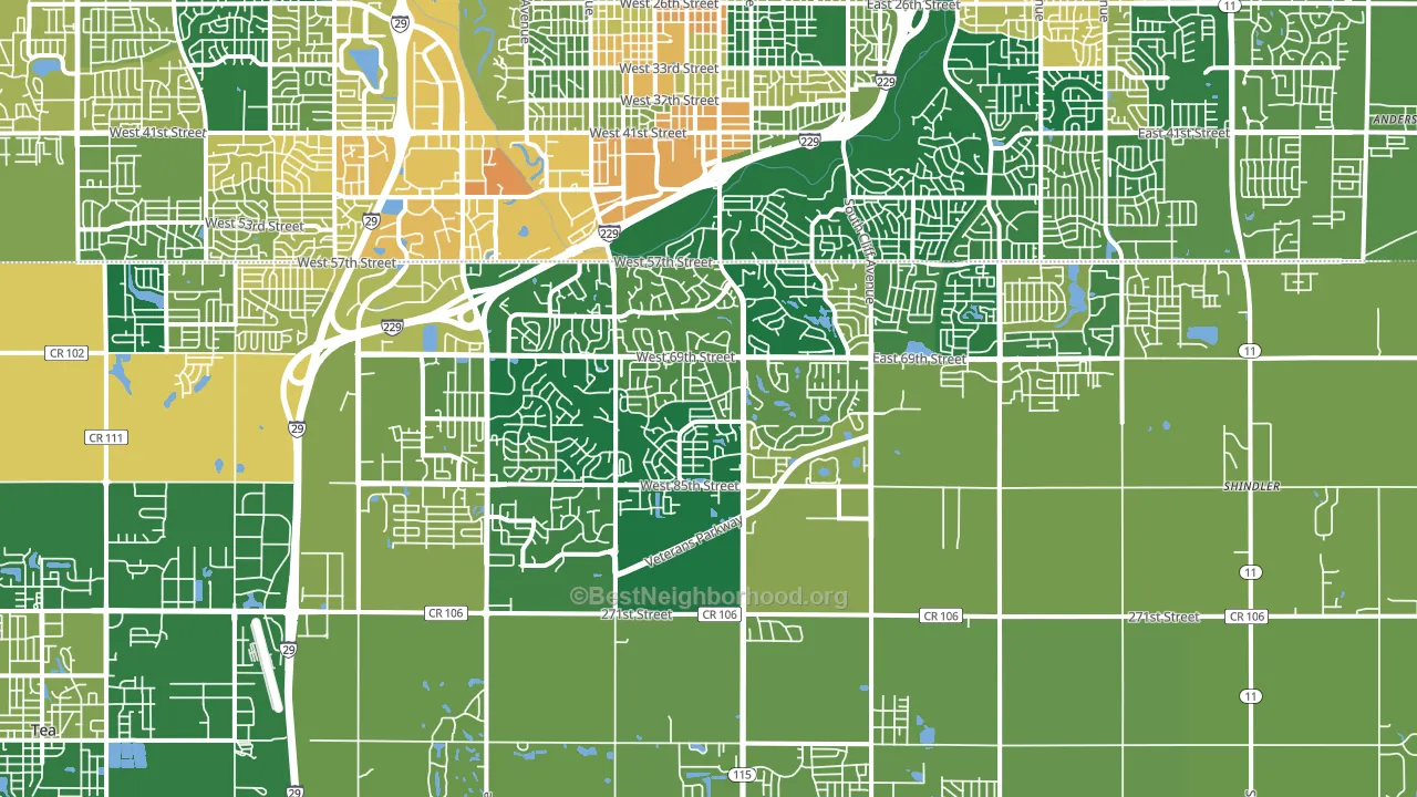 57108, SD block-group voter-turnout map