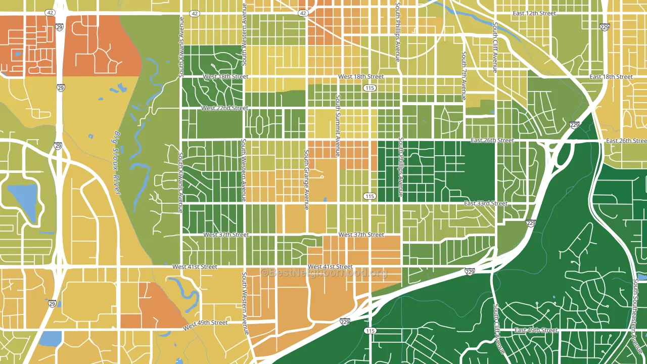 57197, SD block-group voter-turnout map