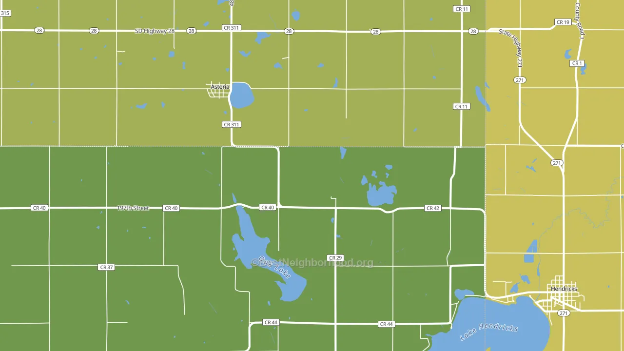 57213, SD block-group voter-turnout map