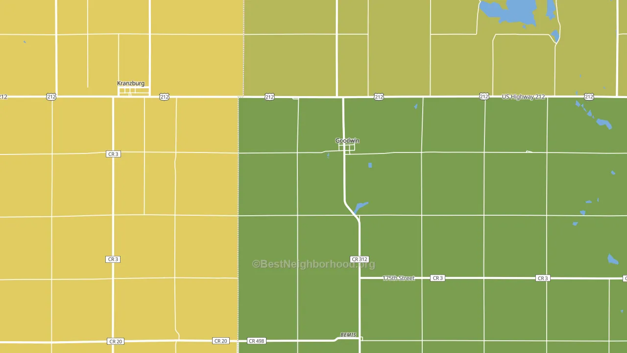 57238, SD block-group voter-turnout map