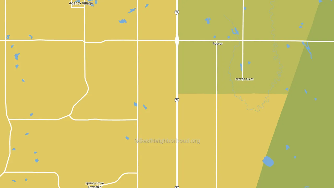 57257, SD block-group voter-turnout map