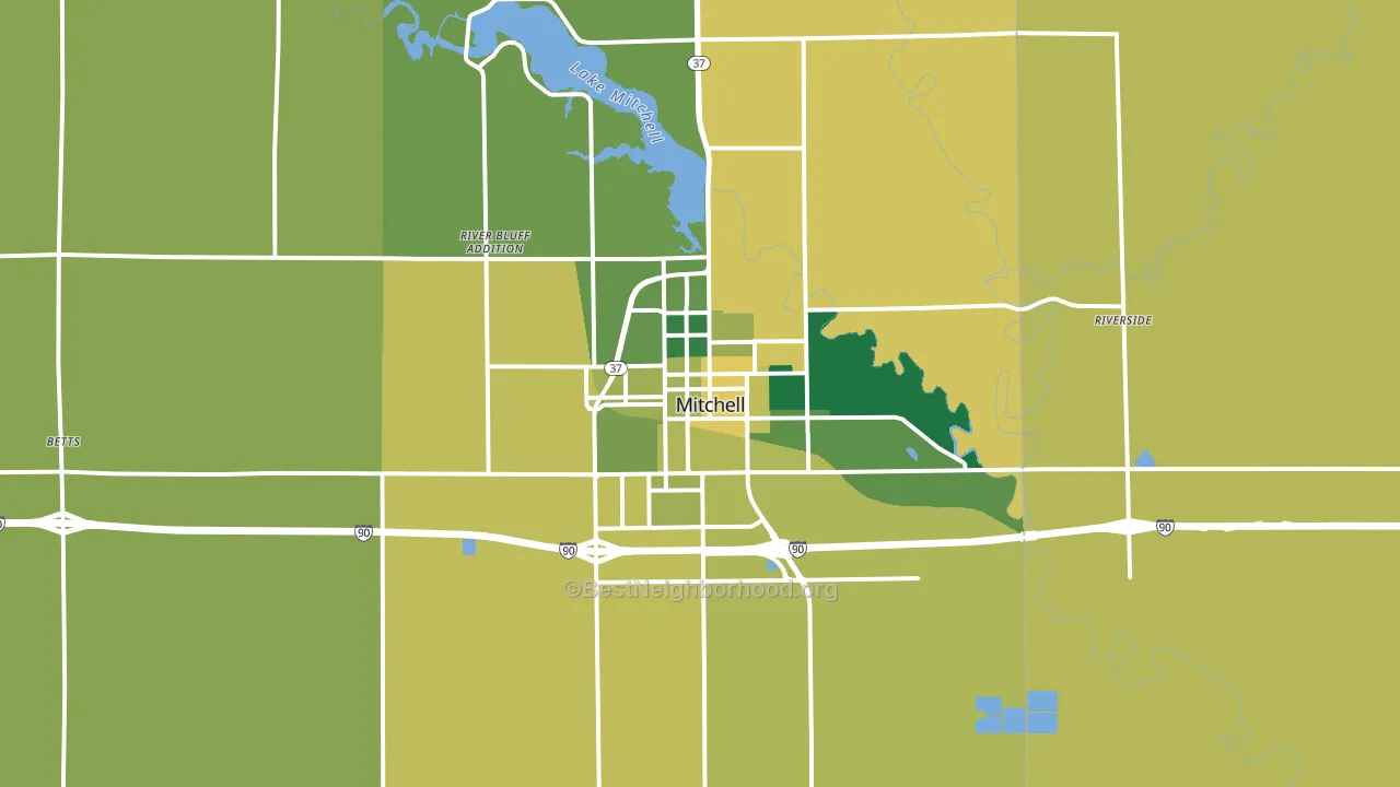 57301, SD block-group voter-turnout map