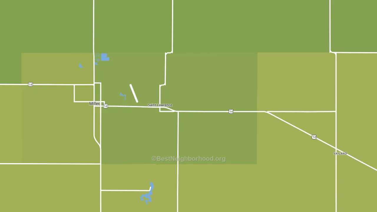 57373, SD block-group voter-turnout map